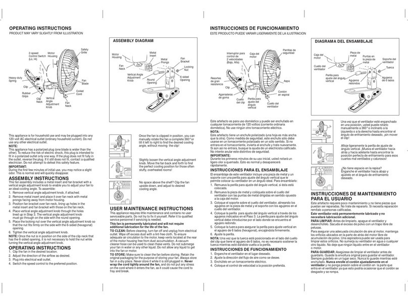 Windmere CF-6P Installation instructions