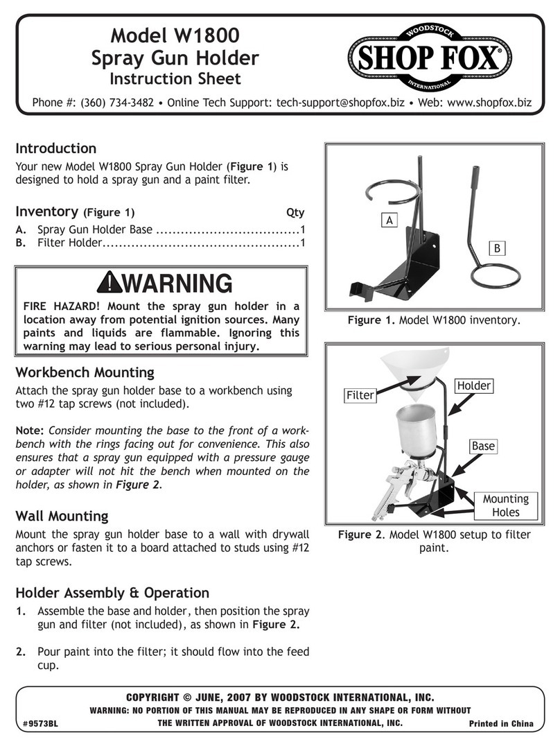 Shop fox SHOP FOX W1800 instruction sheet
