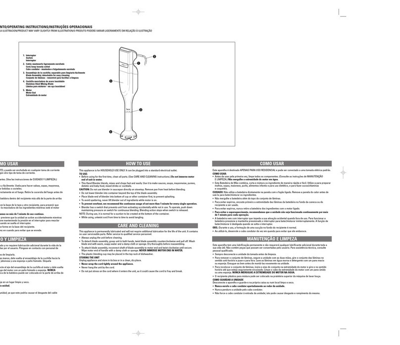Windmere HB50 Installation instructions