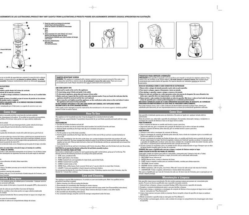Windmere AB100 Use and care book