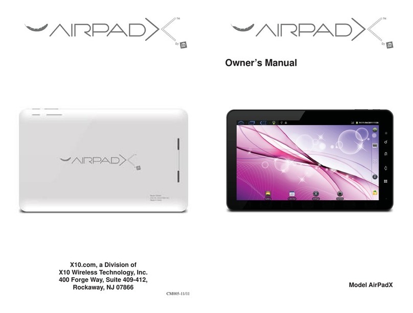 X10 AirPadX owner's manual