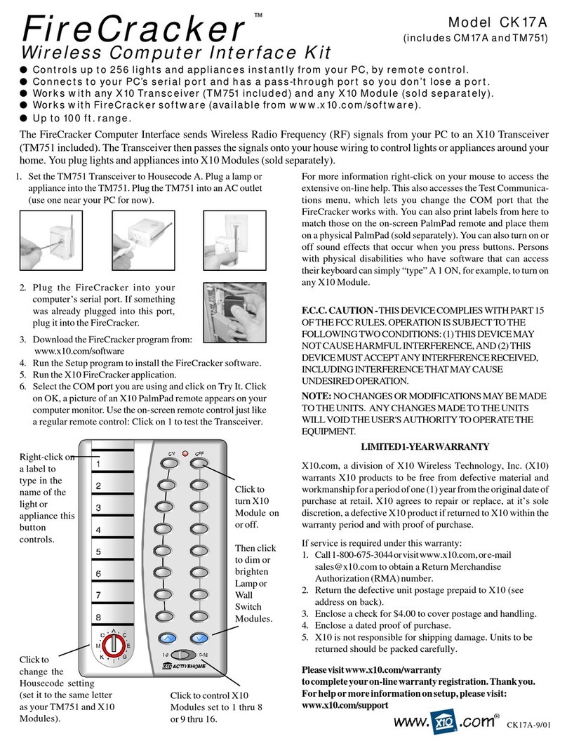 X10 FireCracker CK17A user manual