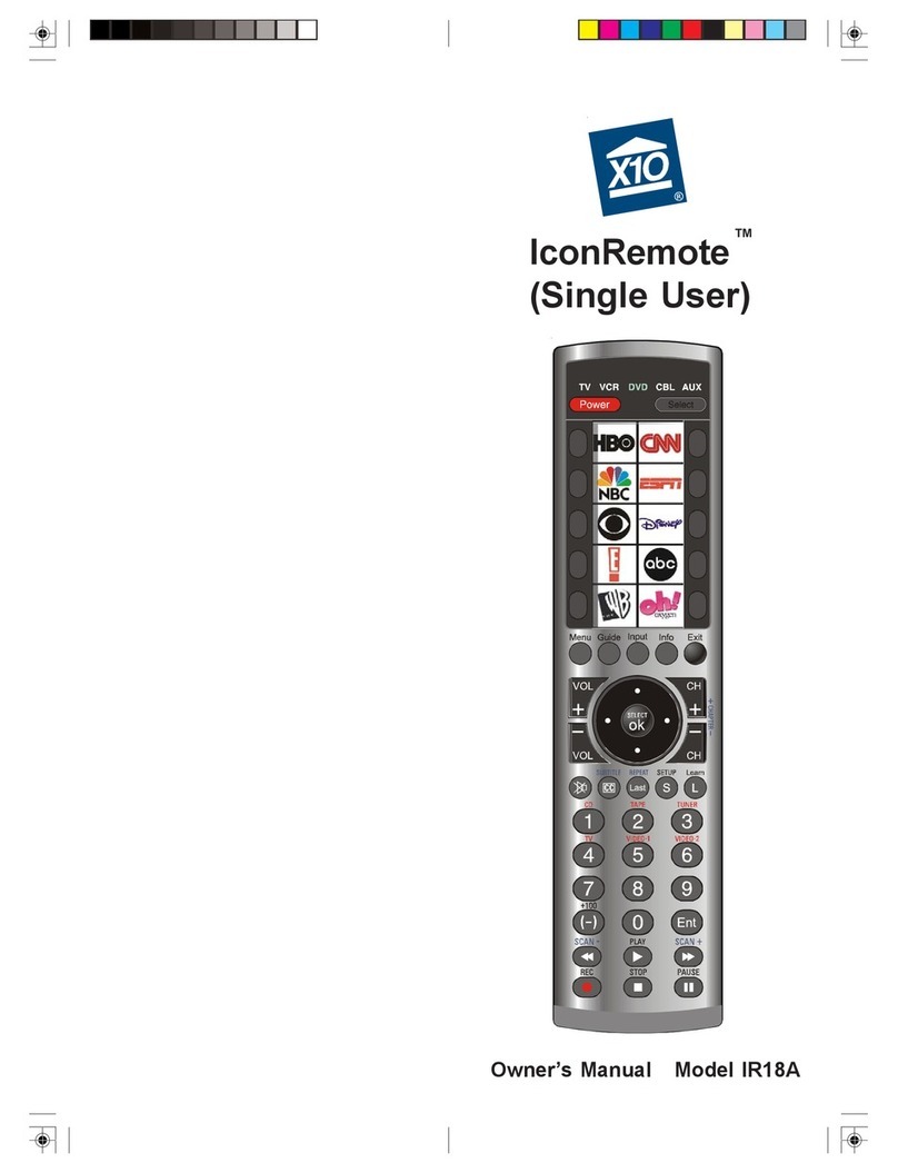 X10 IconRemote IR18A owner's manual