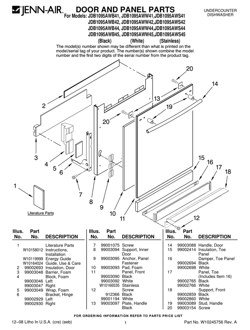 Jenn-Air JDB1095AWB41 parts list