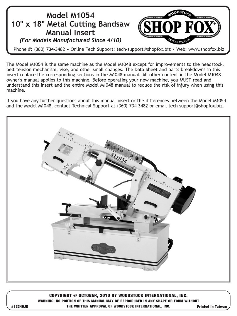 Woodstock SHOP FOX M1054  insert Manual insert