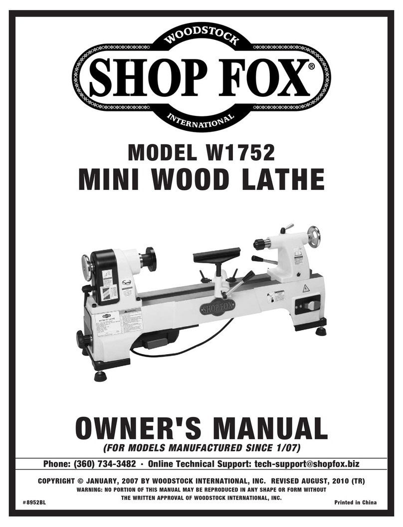 Woodstock SHOP FOX W1752 s owner's manual