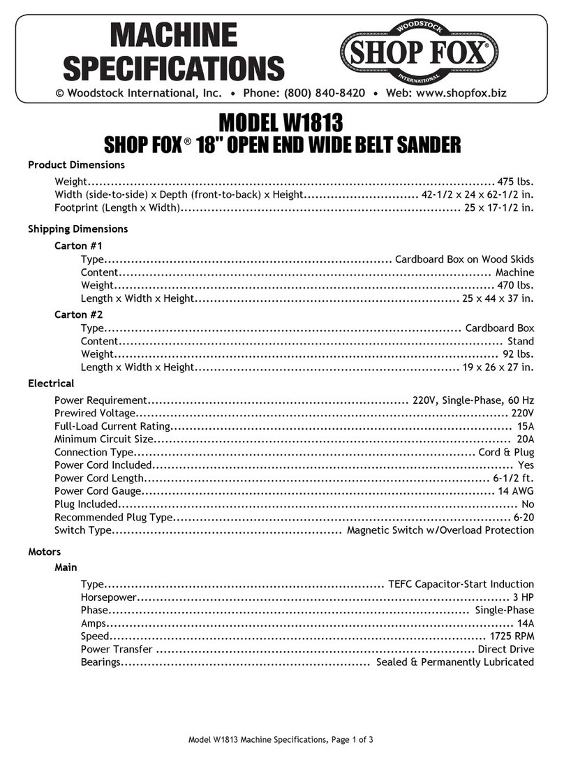 Shop fox SHOP FOX W1813 s Specifications