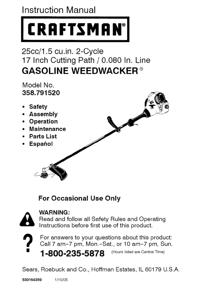 Craftsman WEEDWACKER 358.791520 instruction manual
