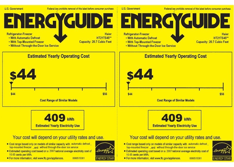 Haier HT21TS45SW Energy guide