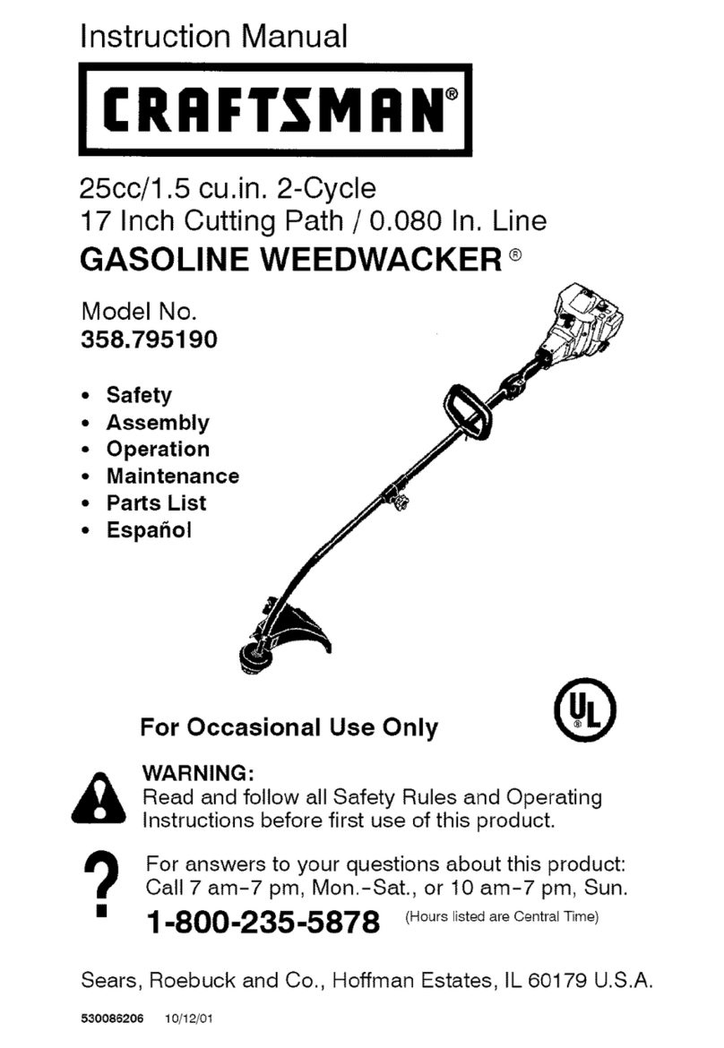 Craftsman WEEDWACKER 358.795190 instruction manual