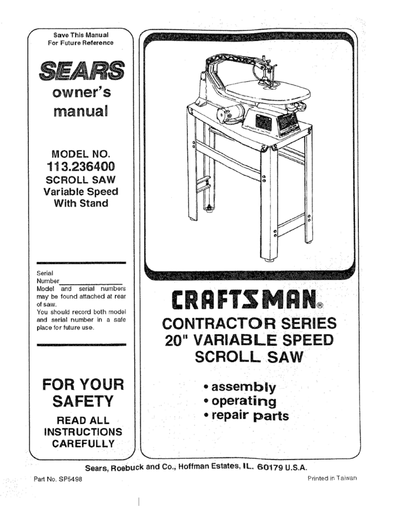 Craftsman Contactor 113.236400 owner's manual