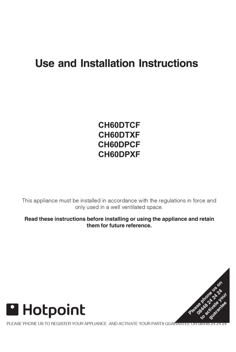 Hotpoint CH60DPCF User and installation instructions Hotpoint CH60DPCF User and installation instructions