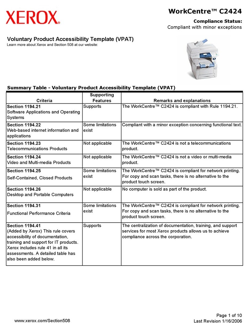 Xerox WORKCENTRE C2424 Voluntary product accessibility template