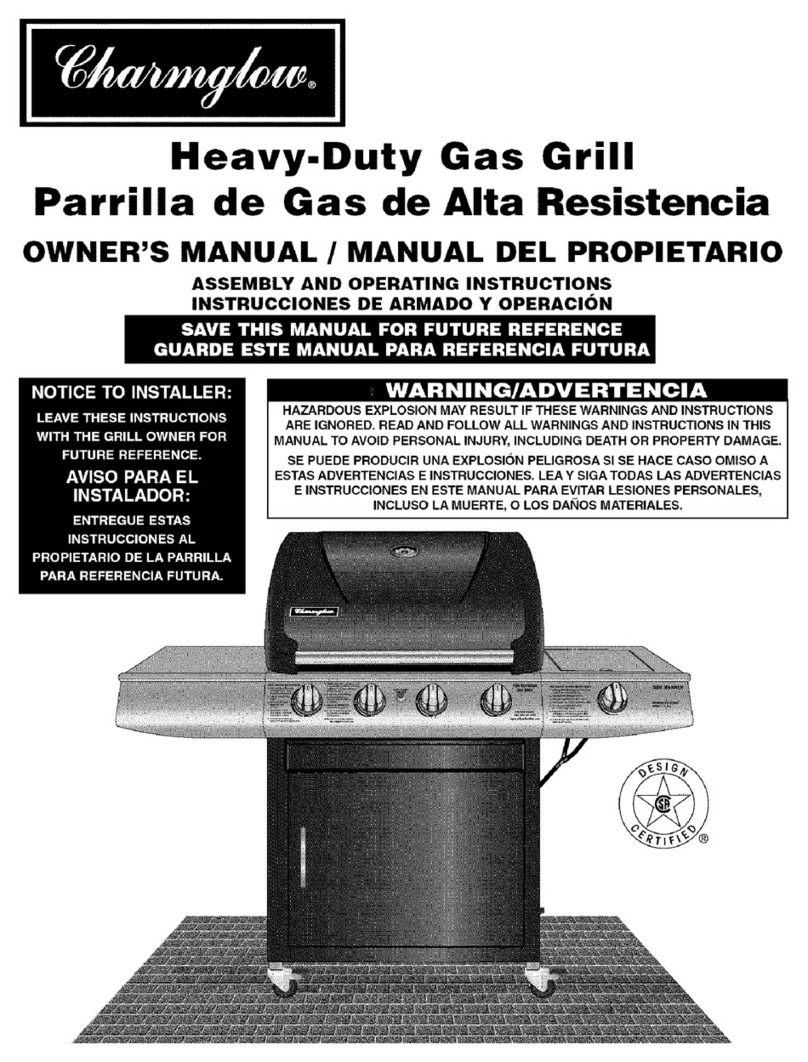 Charmglow Gas Grill User manual