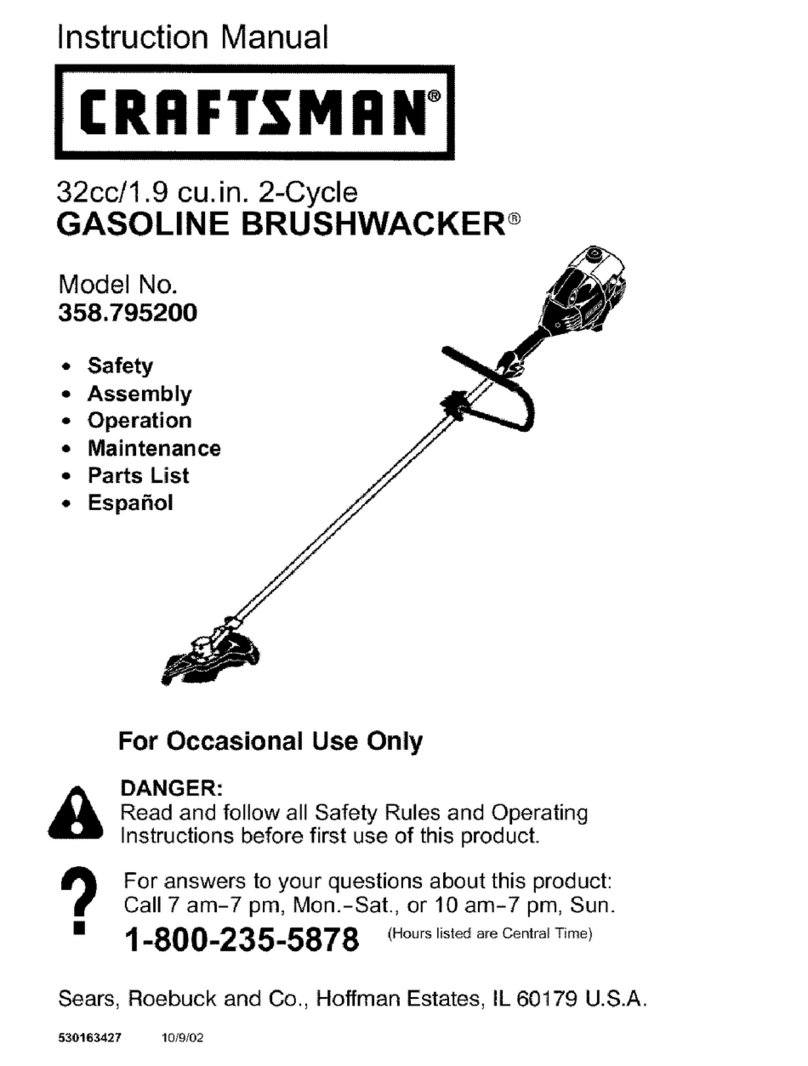 Craftsman BRUSHWACKER 358.795200 instruction manual