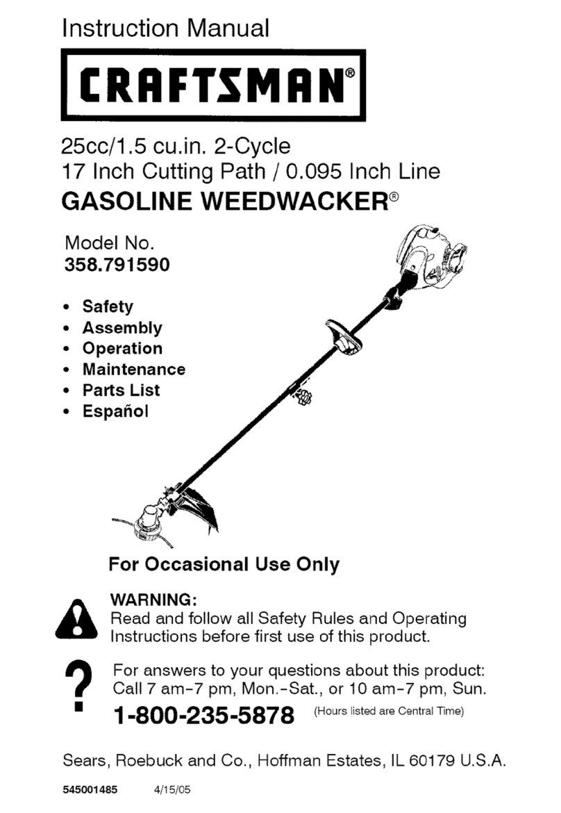 Craftsman WEEDWACKER 358.791590 instruction manual Craftsman WEEDWACKER 358.791590 instruction manual