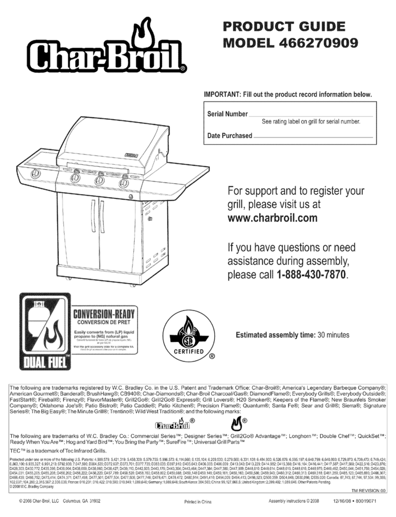 Char-Broil 466270909 Product guide
