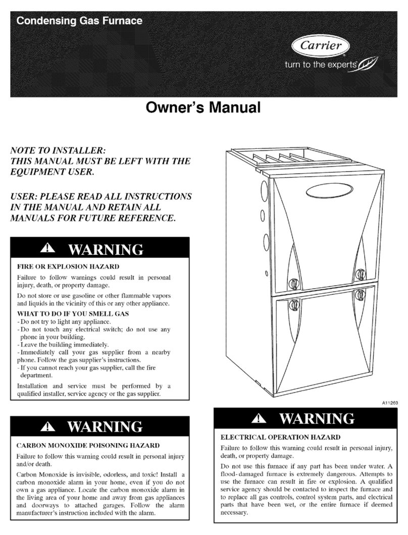 Carrier Condensing gas furnace owner's manual