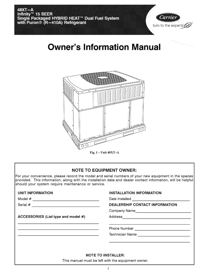 Carrier INFINITIR 15 SEER 48XT-A Instruction Manual