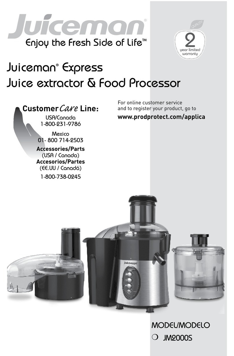Juiceman Enjoy the Fresh Side of Life JM2000S instruction manual