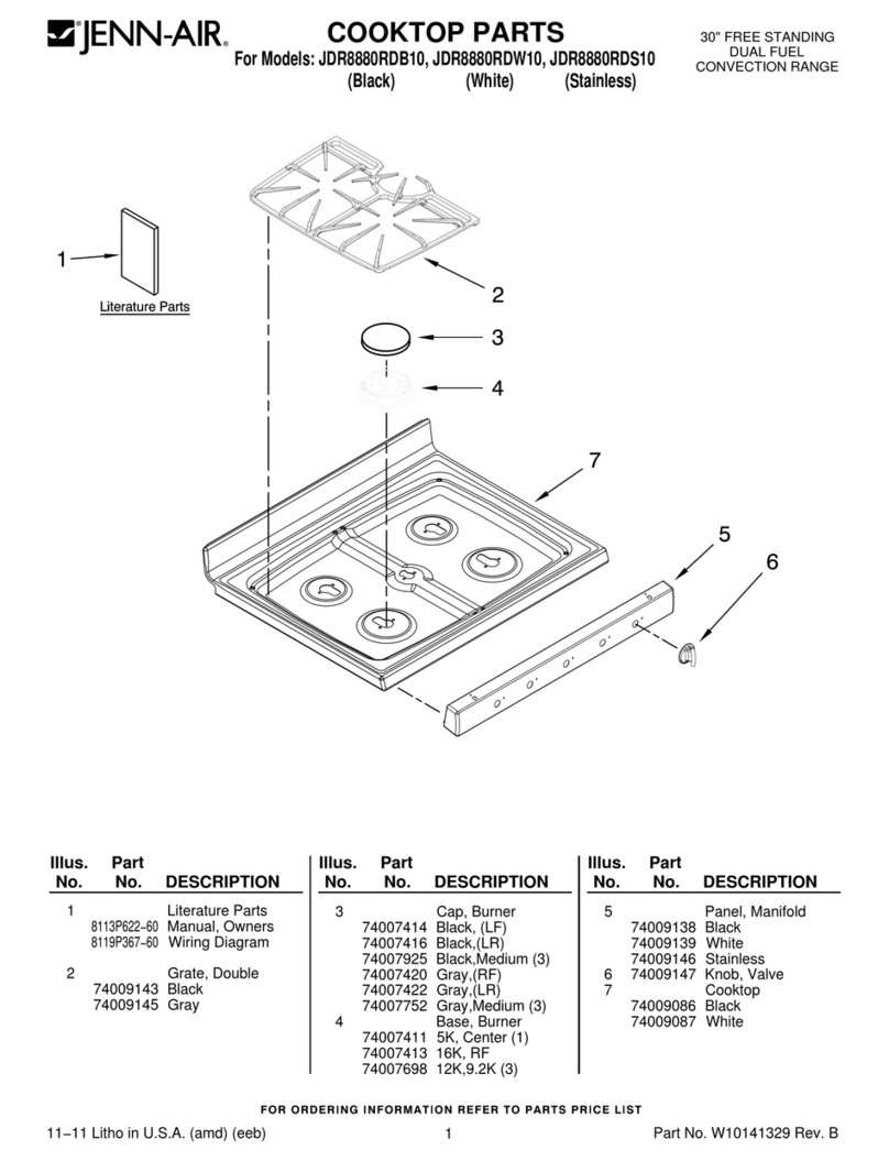 Jenn-Air JDR8880RDB10 parts list