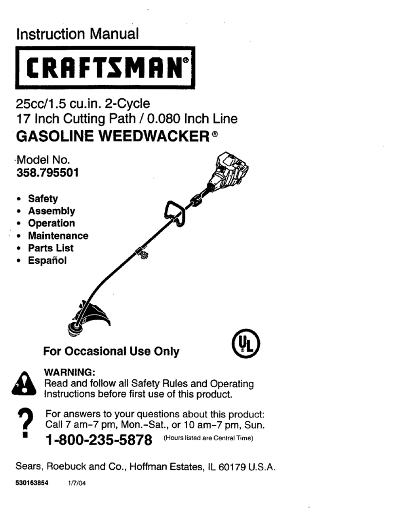 Craftsman WEEDWACKER 358.795501 instruction manual