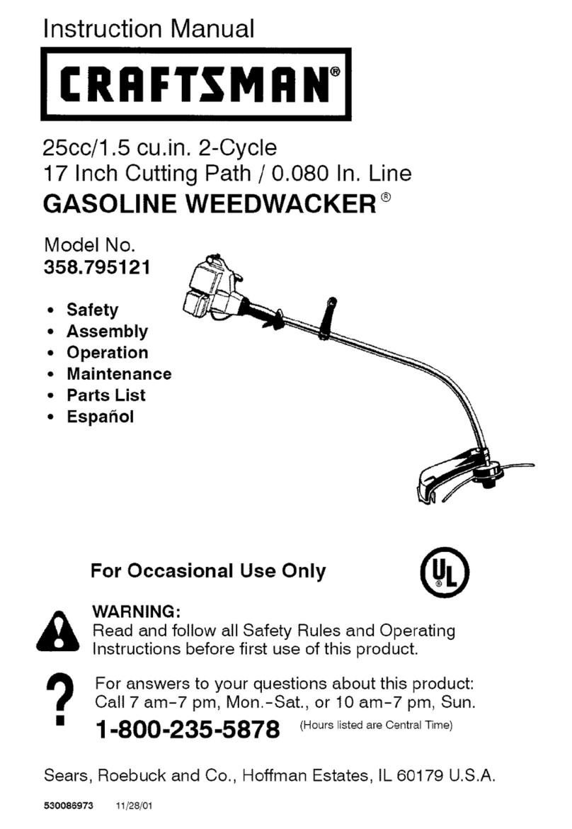 Craftsman WEEDWACKER 358.795121 instruction manual