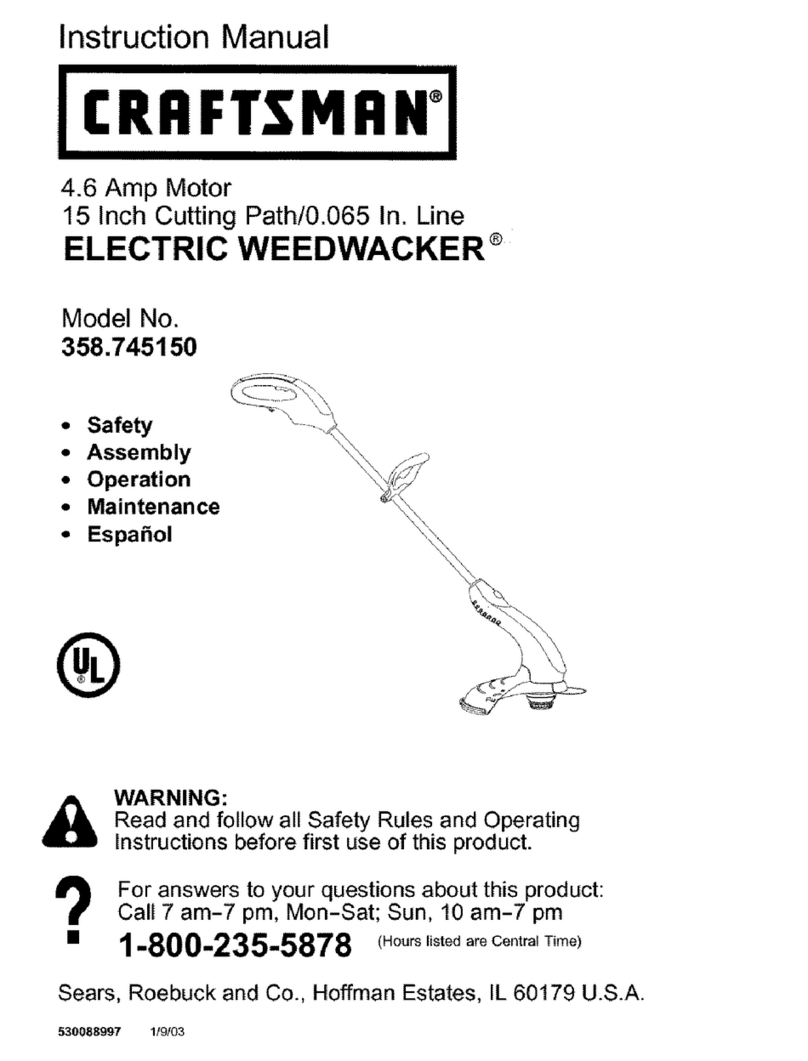 Craftsman WEEDWACKER 358.745150 instruction manual