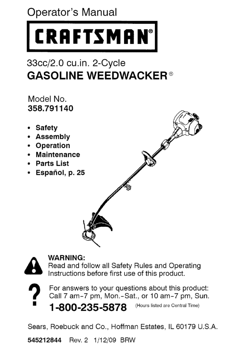 Craftsman WEEDWACKER 358.791140 User manual