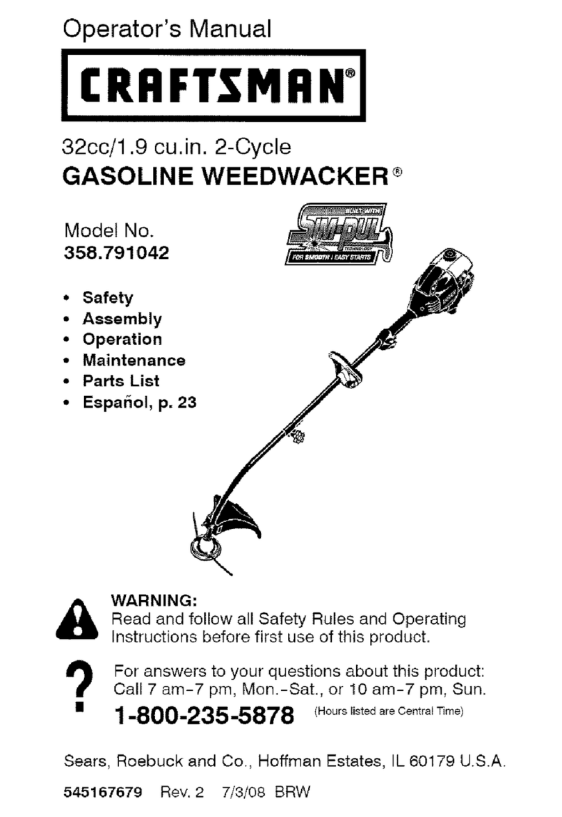 Craftsman Weedwacker 358.791042 User manual