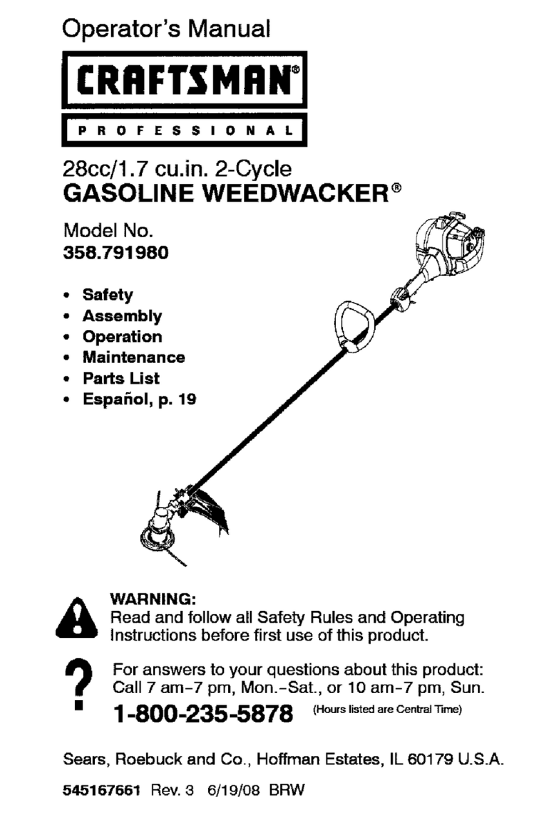 Craftsman Weedwacker 358.791980 User manual
