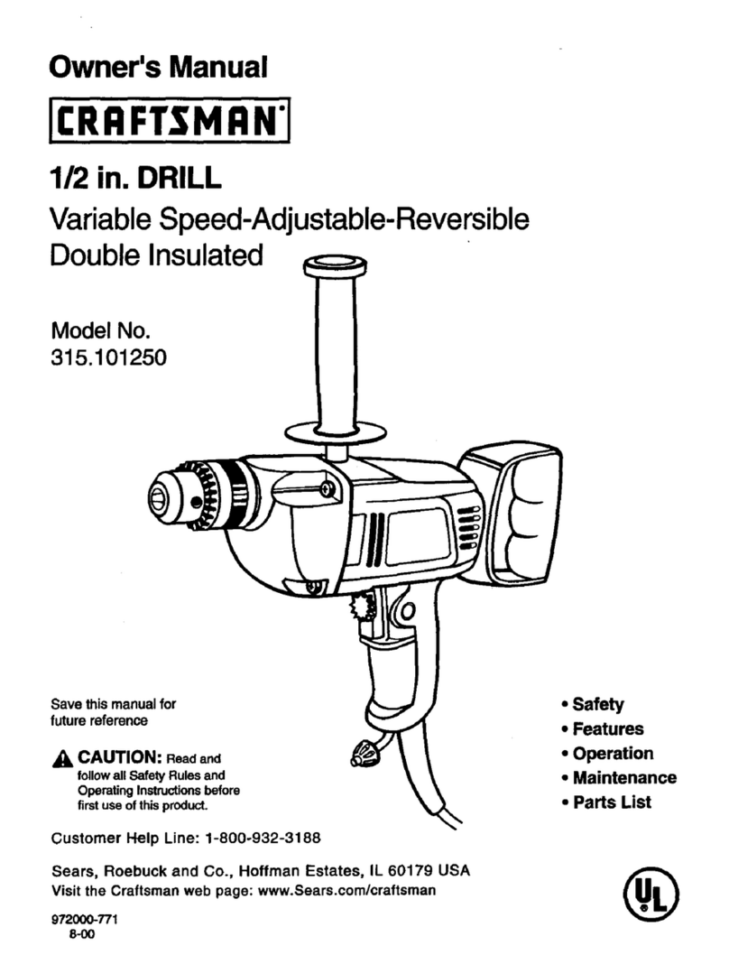Craftsman 315.101250 owner's manual