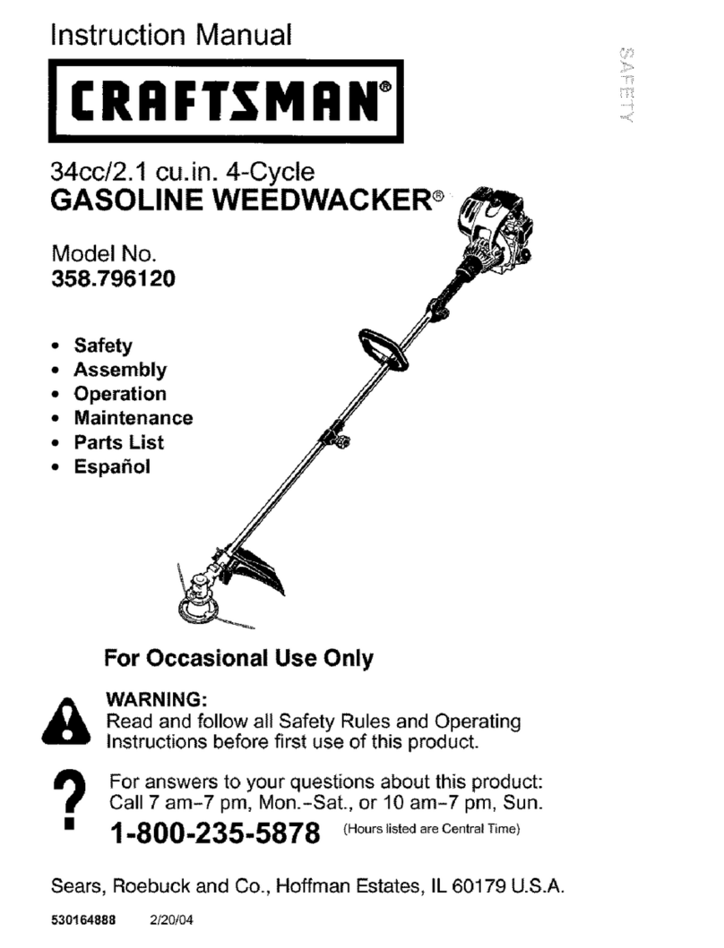 Craftsman WEEDWACKER 358.796120 instruction manual