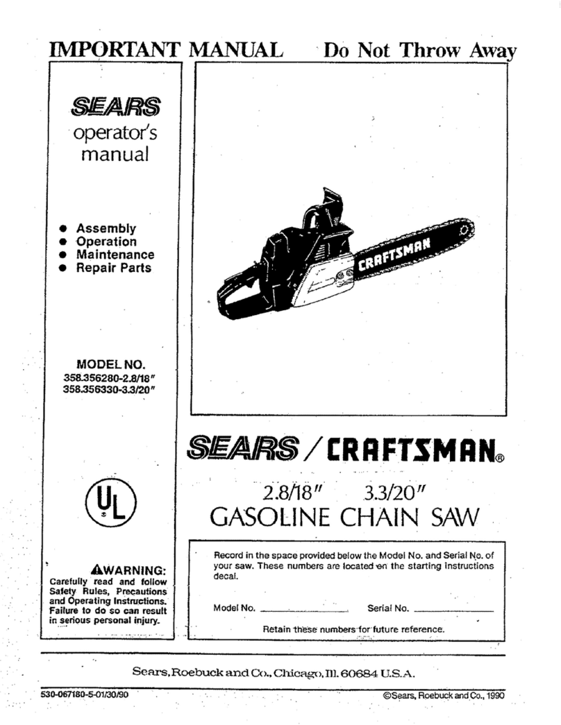 Craftsman 358.356280 Important Operating manual