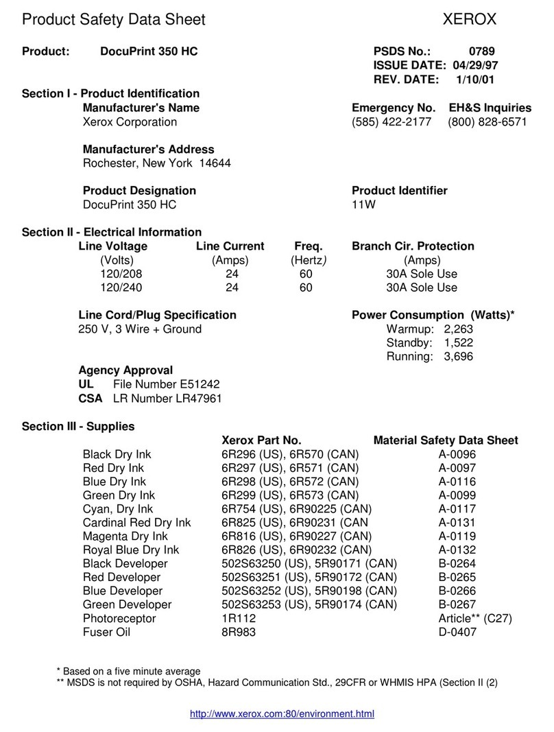 Xerox DocuPrint 350 HC Instruction Manual