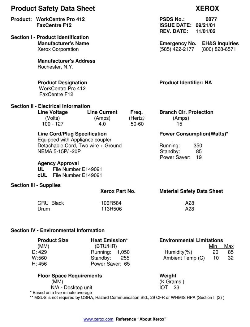 Xerox WorkCentre Pro 412 Instruction Manual