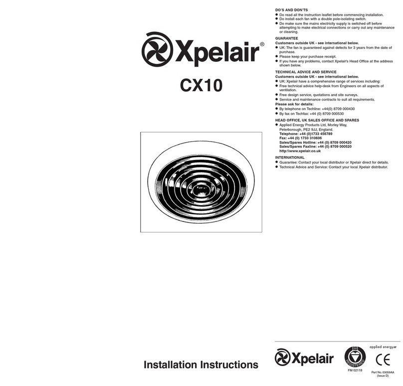 Xpelair CX10 User manual