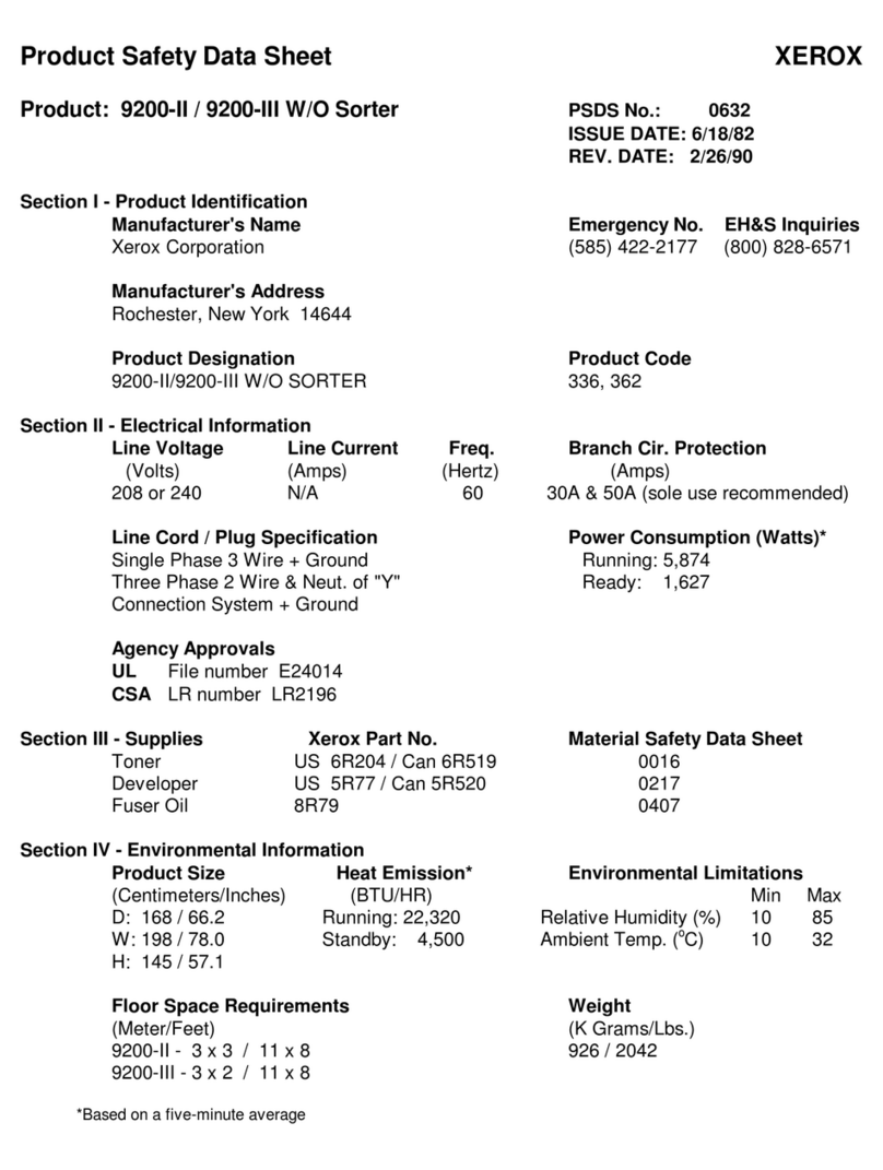 Xerox 9200-II Product safety data sheet