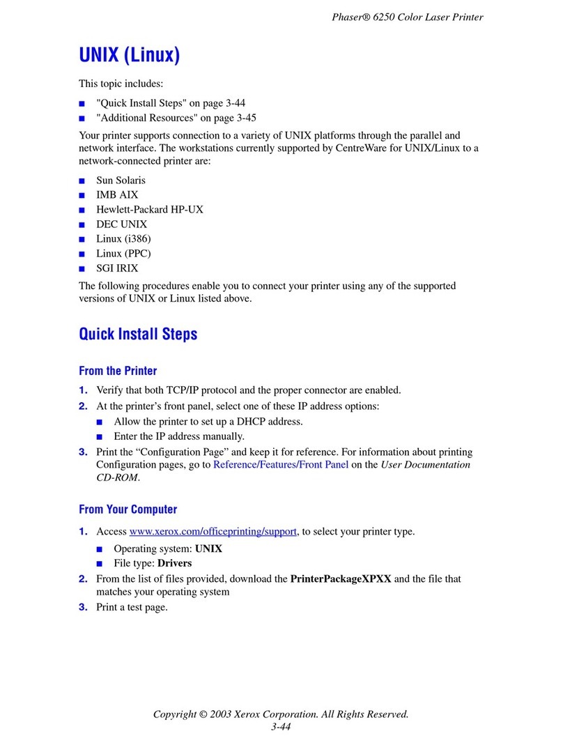 Xerox PHASER 6250 Quick start guide