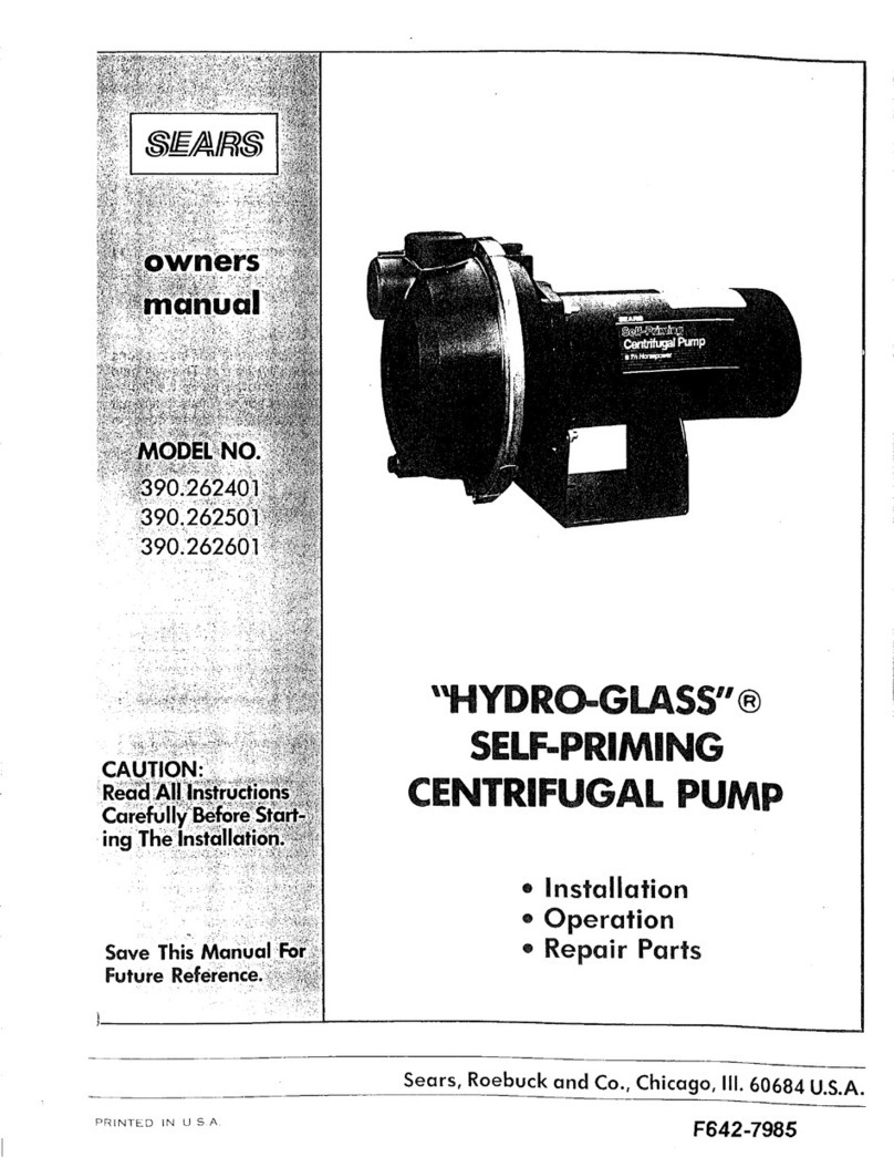 Sears HYDRO-GLASS 390.262501 owner's manual