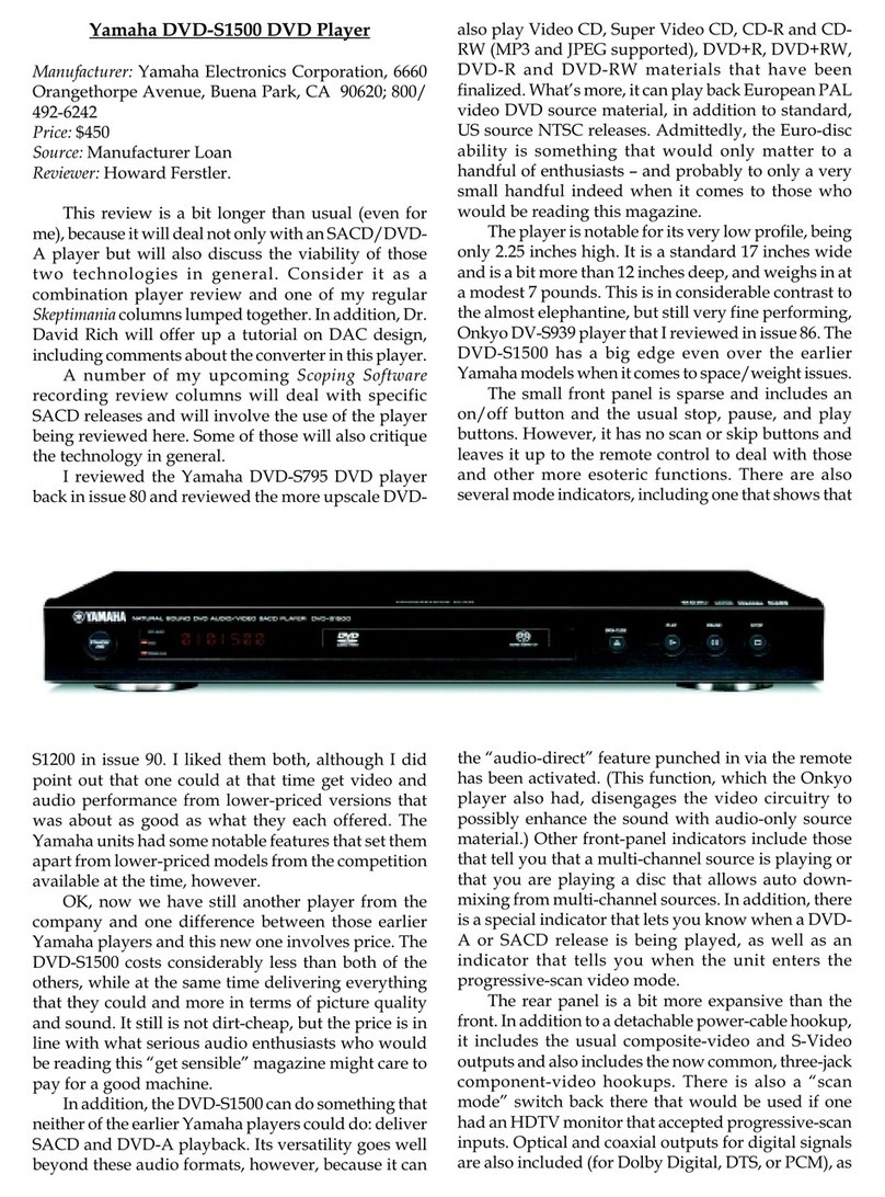 Yamaha DVD-S1500 User manual