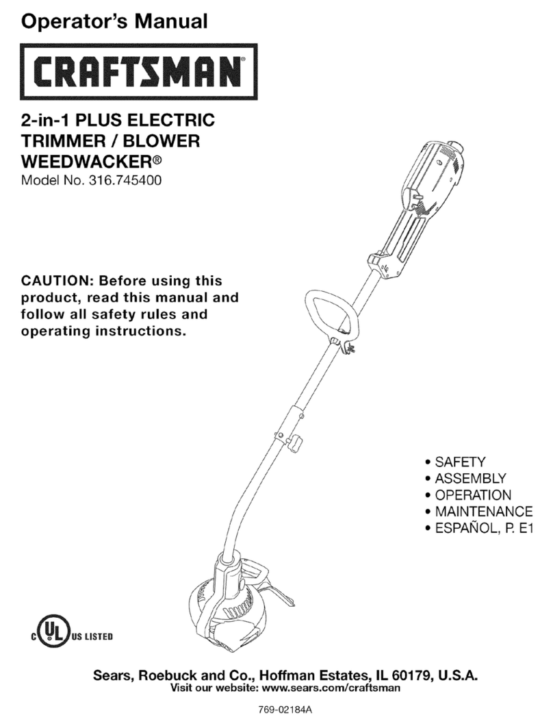 Craftsman WEEDWACKER 316.745400 Operator's manual