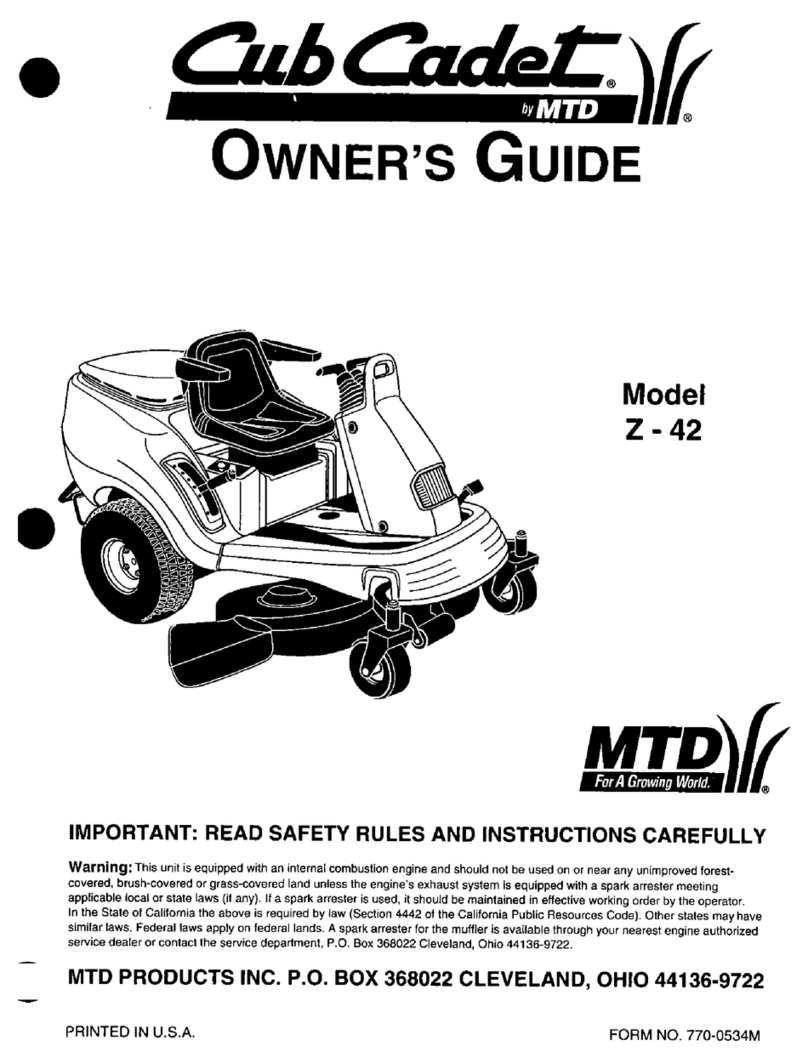 MTD Cub Cadet Z-42 User manual