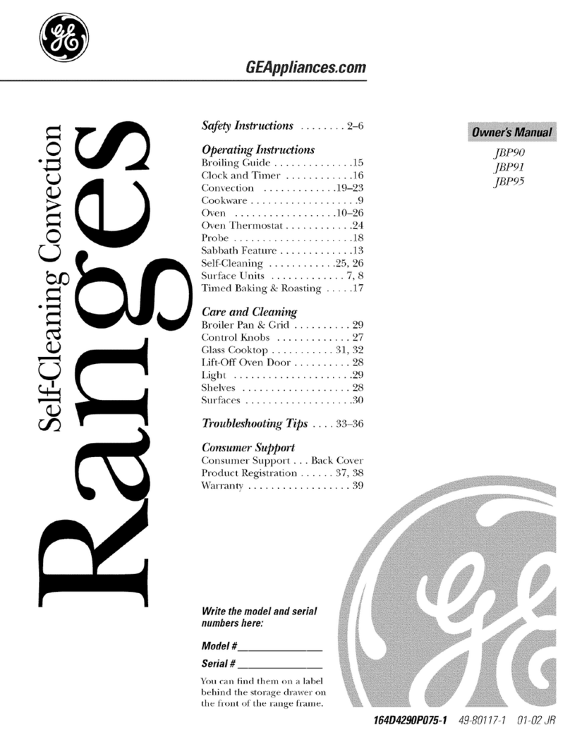 GE JBP90 owner's manual