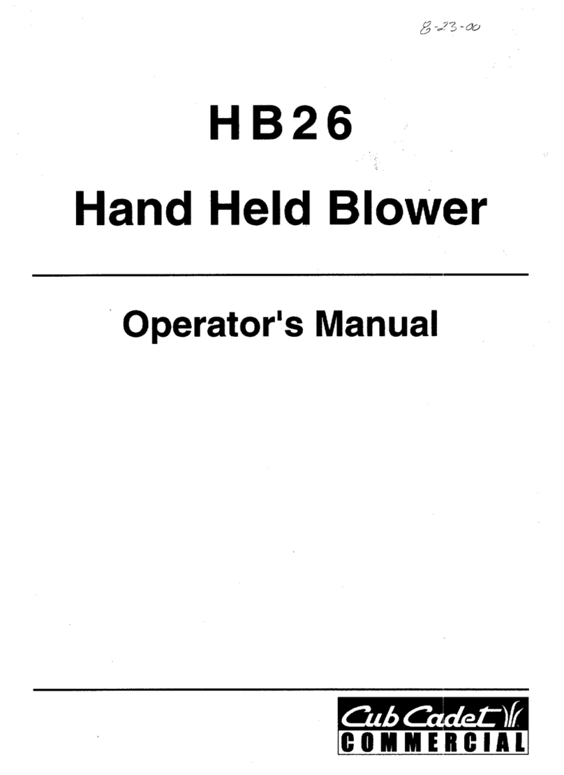 Cub Cadet Commercial HB26 Operator's manual