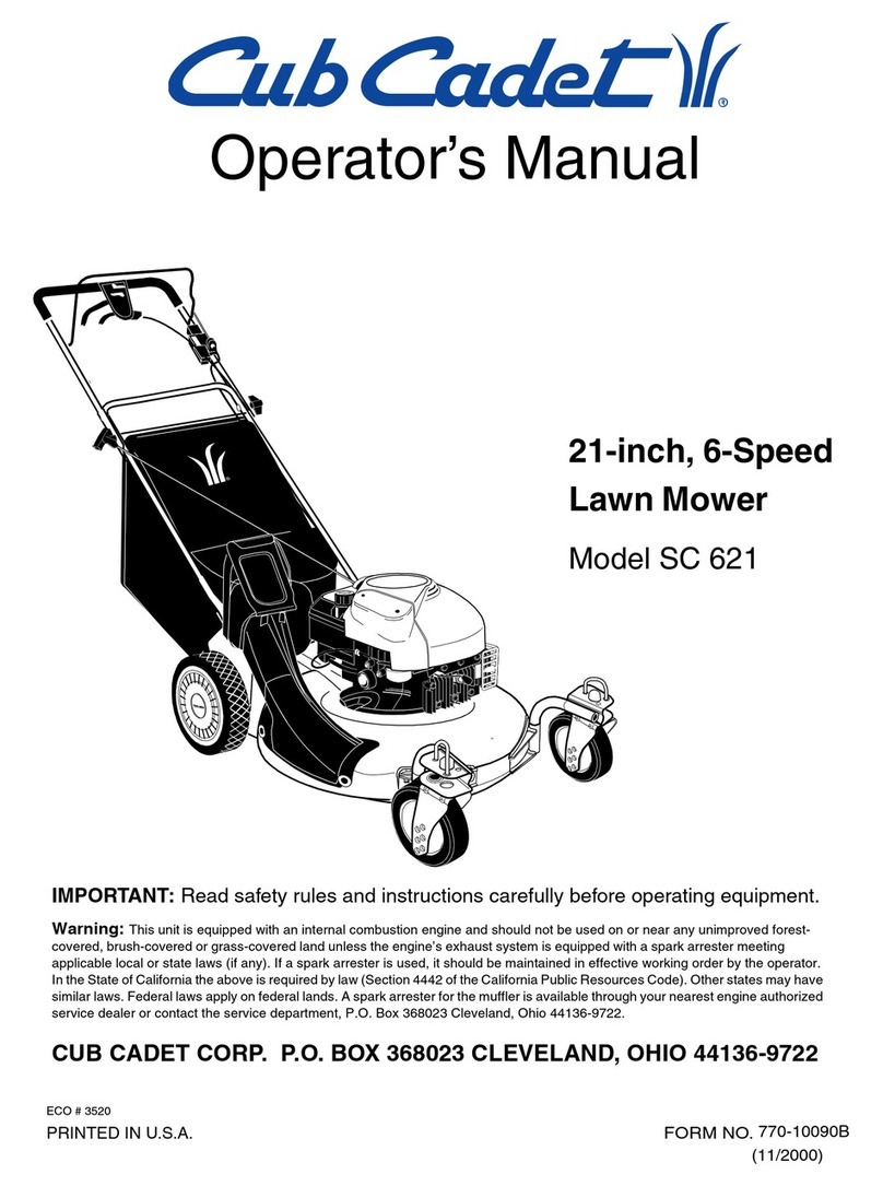 Cub Cadet SC 621 User manual