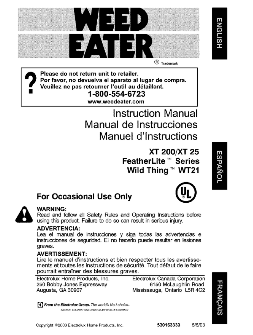 Weed Eater FeatherLite XT 25 User manual