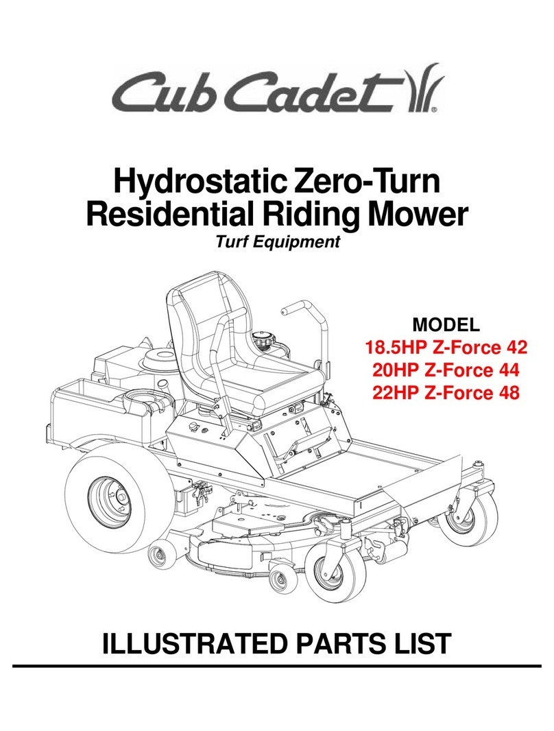Cub Cadet 18.5HP Z-Force 42 Setup guide