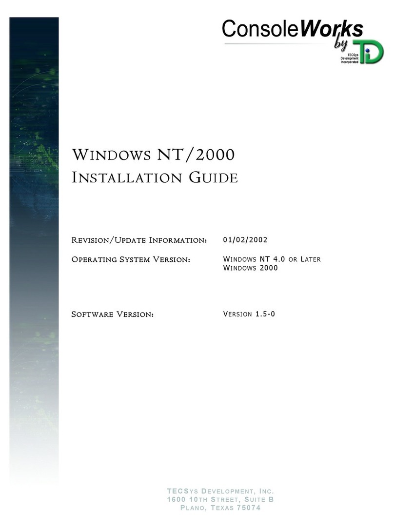 TECSys Development ConsoleWorks Version 1.5.0 installation guide