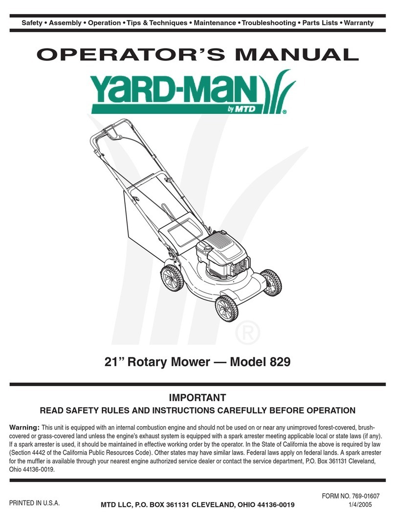 Yard-Man 829 Series User manual Yard-Man 829 Series User manual